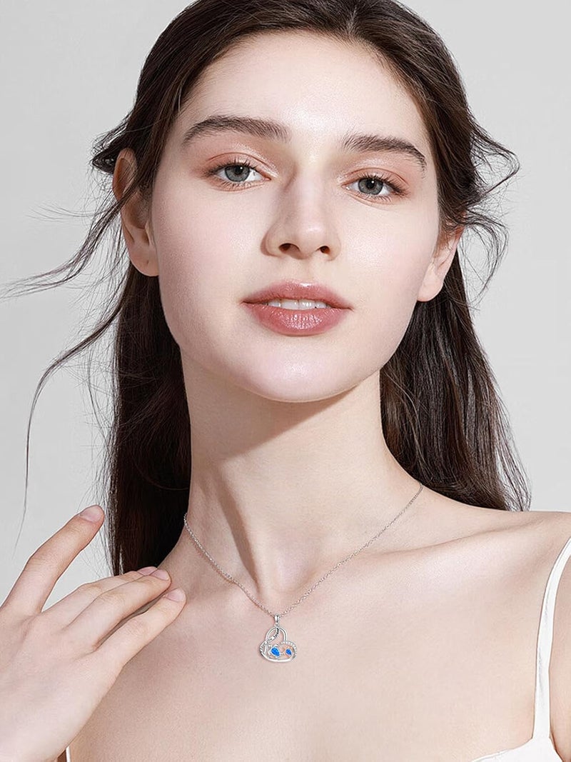 Cargari Store Dragonfly/Butterfly/Elephant/Hummingbird/Axolotl/Horse/Panda/Bee necklace for Women 925 Sterling Silver Heart Pendant Necklace Animal Jewelry Gifts for Women - Image 4